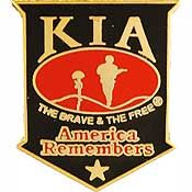 Pin KIA America Remembers (Shield) Black/Red (1-1/8")