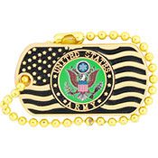 Pin Army Symbol USA Flag Dog Tags (1-1/4")