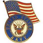 Pin Navy LOGO w/USA Flag (1-1/4")