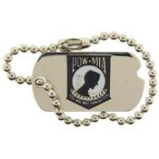 Pin POW*MIA Dog Tag w/Chain (1")