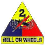 Pin Army 2nd Armored Division "Hell on Wheels" (1")