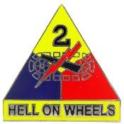 Pin Army 2nd Armored Division "Hell on Wheels" (1")