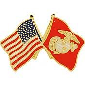 Pin USMC Flag USA/USMC Crossed Flags (1-1/8")