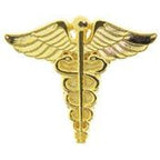 Pin Medical Caduceus Symbol (Gold) (1")