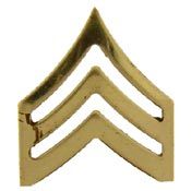 Pin Army Rank E5 SGT (Gold) (1")