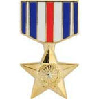 Pin Medal Silver Star (1-3/16")