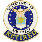 Pin USAF Emblem Retired (15/16")