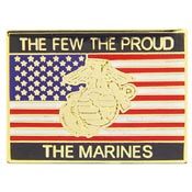 Pin USMC The Few The Proud US Flag LOGO (1-1/16")