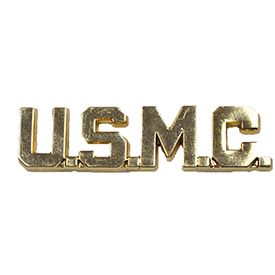 Pin USMC U.S.M.C. Letters (Gold) (1-3/4")