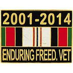 Pin Enduring Freedom Veteran Ribbon '01-'14 (1")