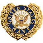 Pin Navy LOGO w/Wreath (1-1/8")