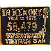 Pin Vietnam War In Memory (1")