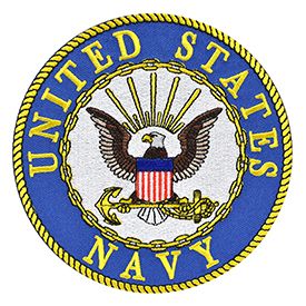 Patch USN Logo (03) (YLW TXT) (3-1/16")