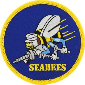 Patch USN, Seabees, Gold (3-1/16")