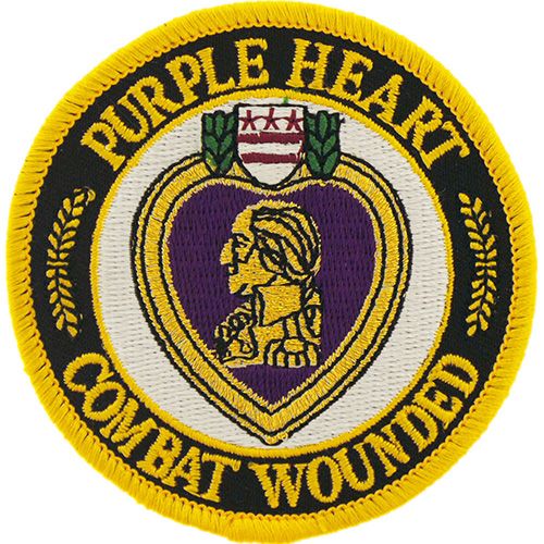 Patch Purple Heart "Combat Wounded" (3-1/16")