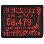 Patch Vietnam, In Memory (RED/BLK) (3-1/2")