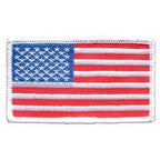 Patch Flag USA White Trim (3-1/4"x1-7/8") (L)