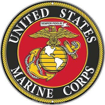 Sign USMC Metal "United States Marine Corps Seal"