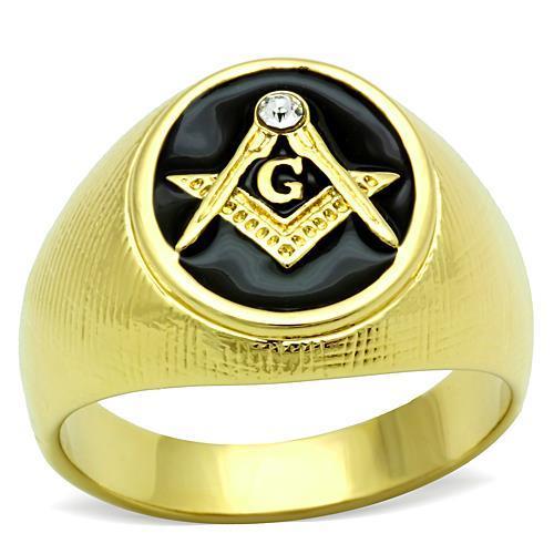 Ring Masonic IP Gold(Ion Plating) Stainless Steel