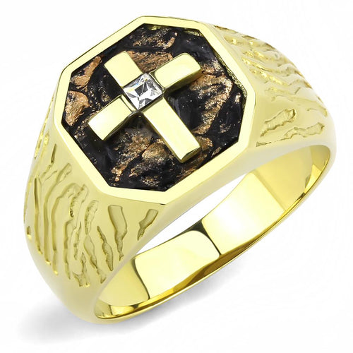 Ring Christian IP Gold(Ion Plating) Stainless Steel Ring