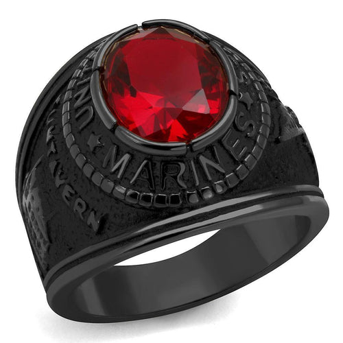 Ring USMC IP Black(Ion Plating) Stainless Steel Ring with Synthetic