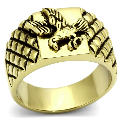 Ring Eagle IP Gold(Ion Plating) Stainless Steel Ring with No Stone